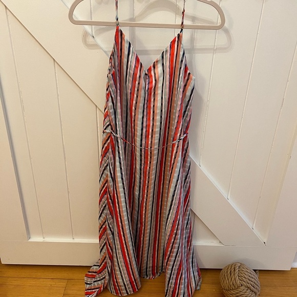 Milly Becca Watercolor Stripe Midi Dress - Picture 2 of 11
